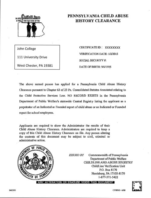 College of Education and Social Work Candidate Services Clearances