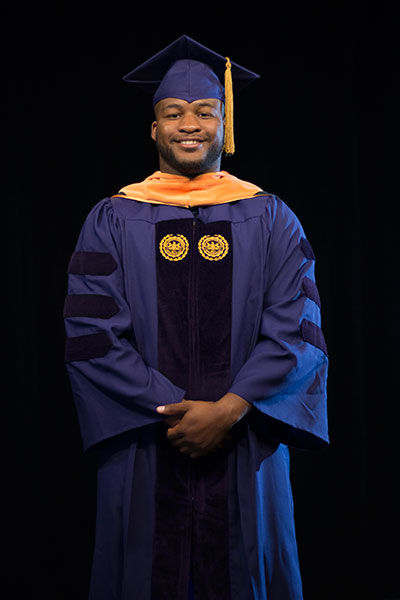 Grad Student Wearing Gown