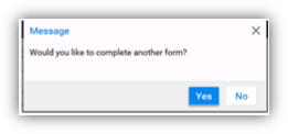 Screenshot of Would you like to complete another form question