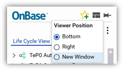 Screenshot of Viewer Position dropdown with Bottom selected