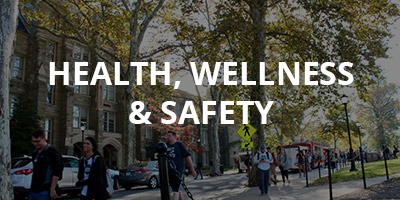 Image of students with word "HEALTH, WELLNESS & SAFETY" overlaying it