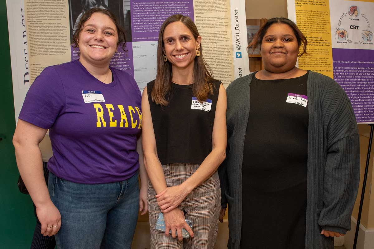 As can be seen from the purple and gold posters, WCU students presented a range of scholarly projects.
