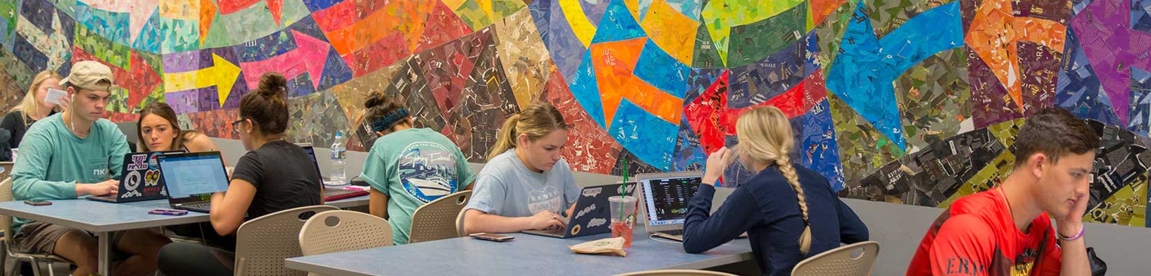 WCU Students working in the library