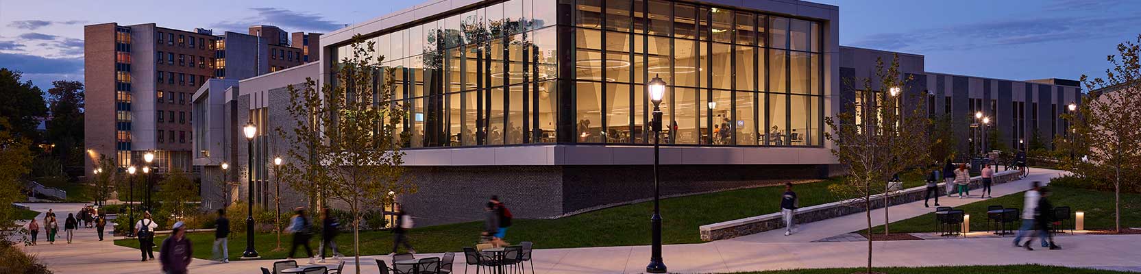 SECC building at dusck with the WCu Water Tower in the background