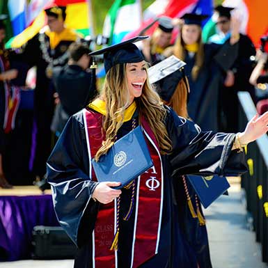 WCU Student graduating at commencement ceremony