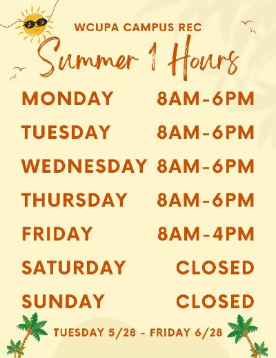 Summer Hours for the rec center