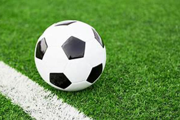 Soccer ball on a turf field