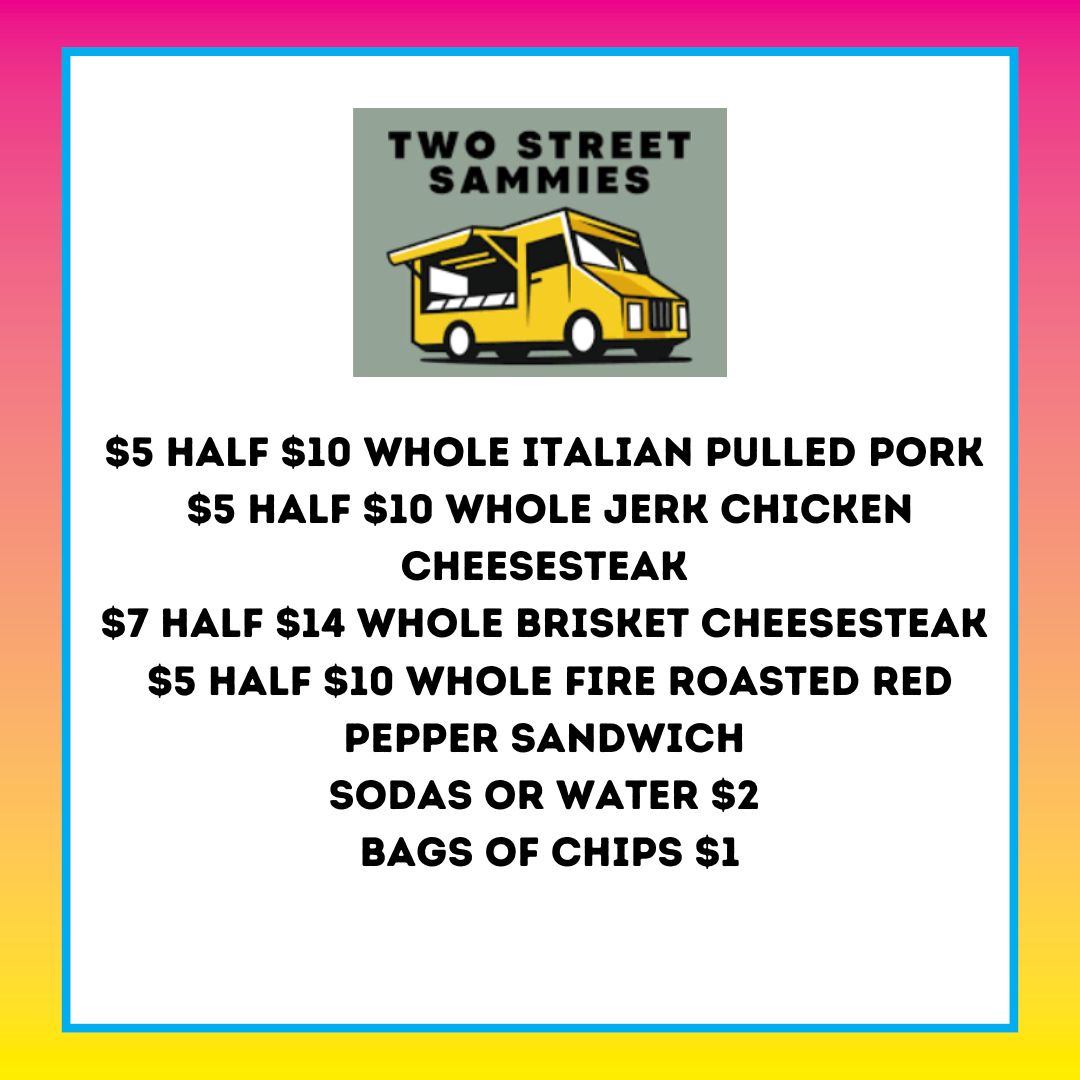 Two Street Sammies Food Truck Menu Thumbnail