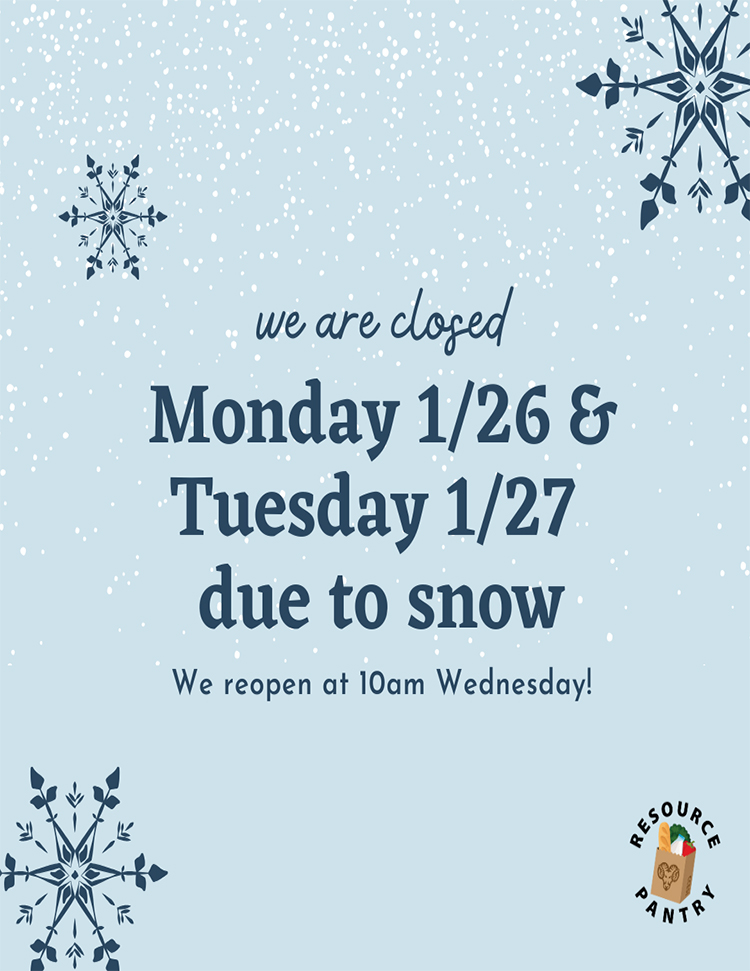 Resource Pantry Snow Day Schedule