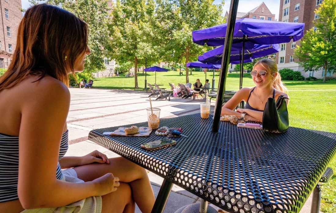 students outdoors