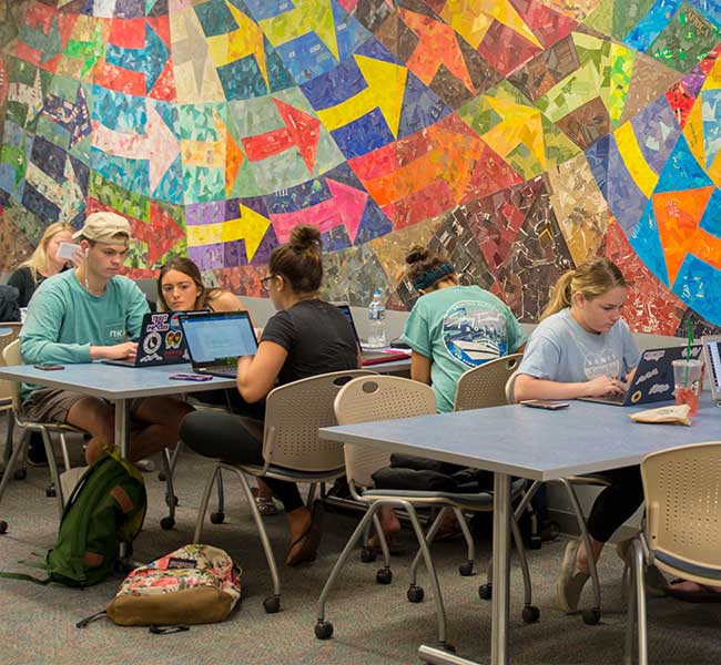 WCU Students in the library