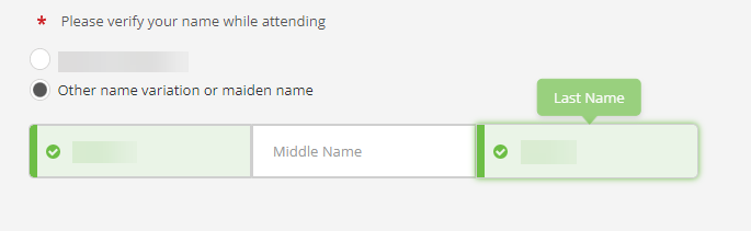 There is an option to use a different name if you attended under a different name.