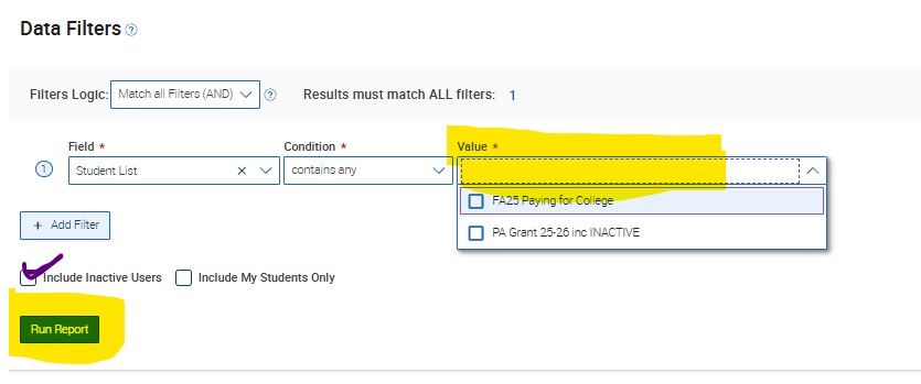 ISL Value and Run report screenshot