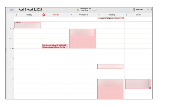 Syncing your WCU Outlook Calendar with Navigate 8