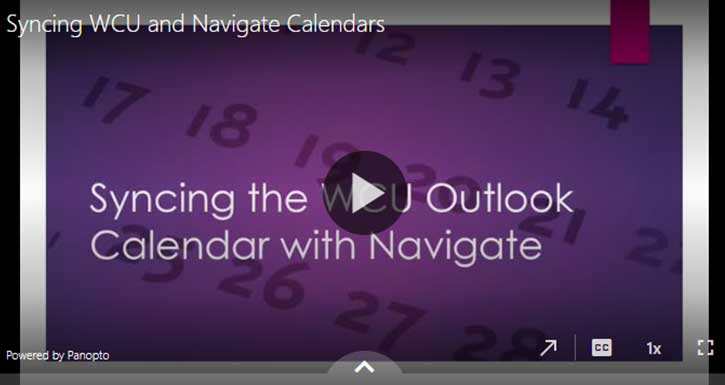 Syncing WCU Outlook with Navigate Training Video Thumbanil