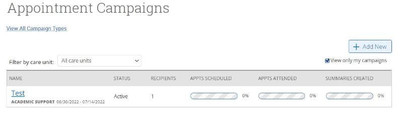 Accessing your Appointment Campaigns 2