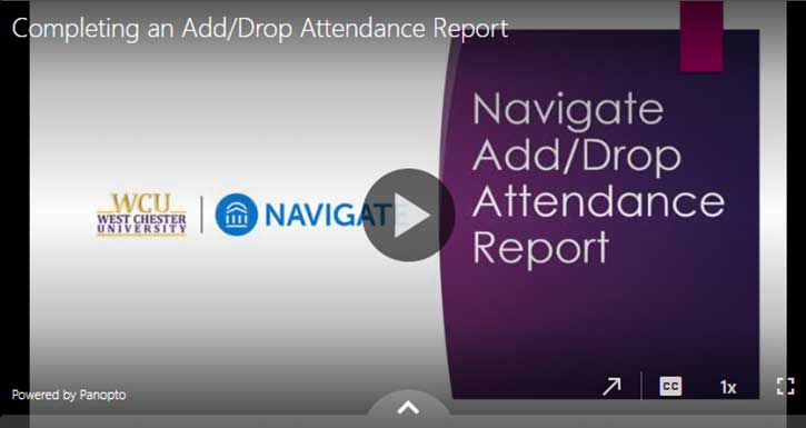 Completing the Add/Drop Attendance Report Training Video Thumbanil