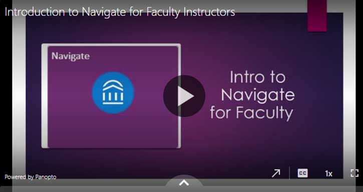 Introduction to Navigate for Faculty Instructors Training Video Thumbanil