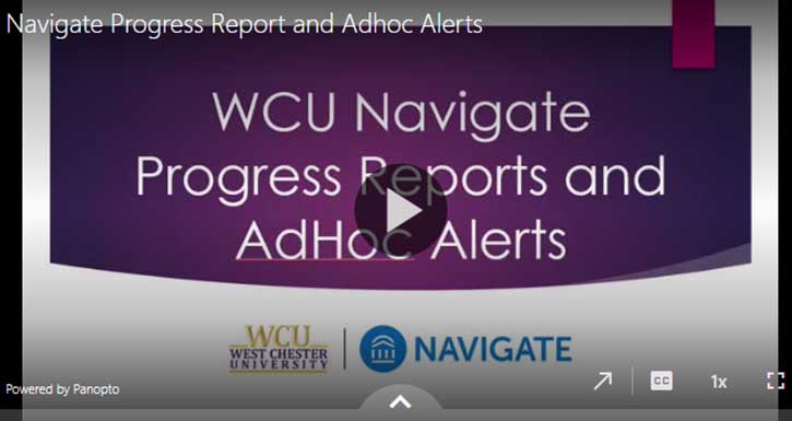WCU Navigate Progress Reports Training Video Thumbanil