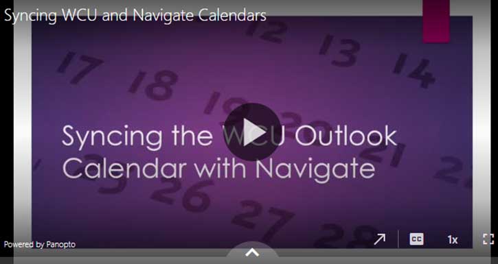 Syncing WCU Outlook with Navigate Training Video Thumbanil