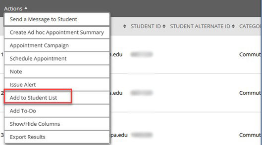 Creating a Student List in Navigate 23