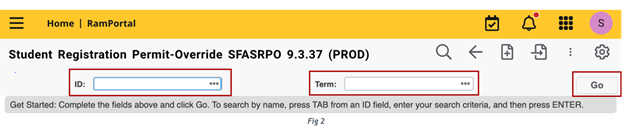 Screenshot showing link for register for class