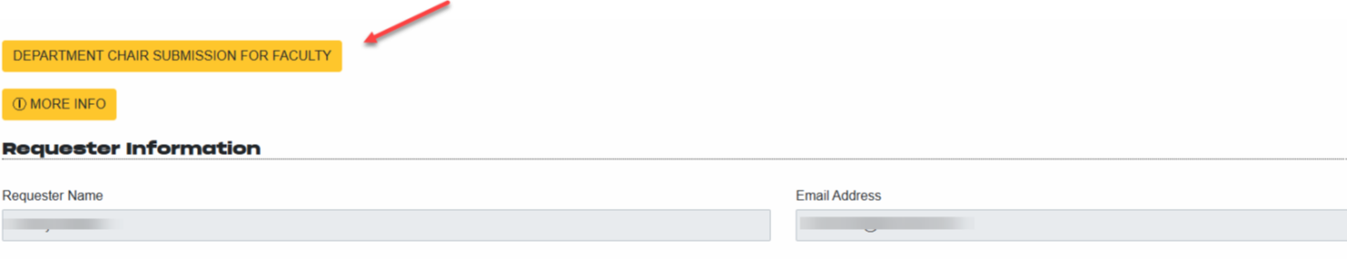 Screenshot of Department Chair for Faculty button
