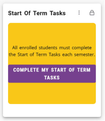 Start of Term Tasks card
