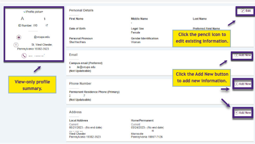 Fig. 3 Personal Information Page