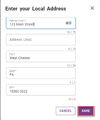 Fig. 7: How to edit your local Address