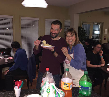 Student eating pasta thumbnail