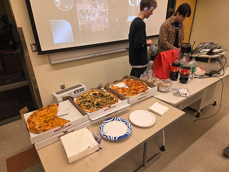 WCU Linguistics Club Pizza Table