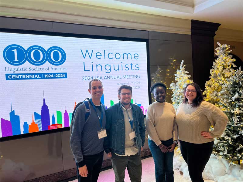 four students at the Welcome Linguists 2024 LSA ANNUAL MEETING