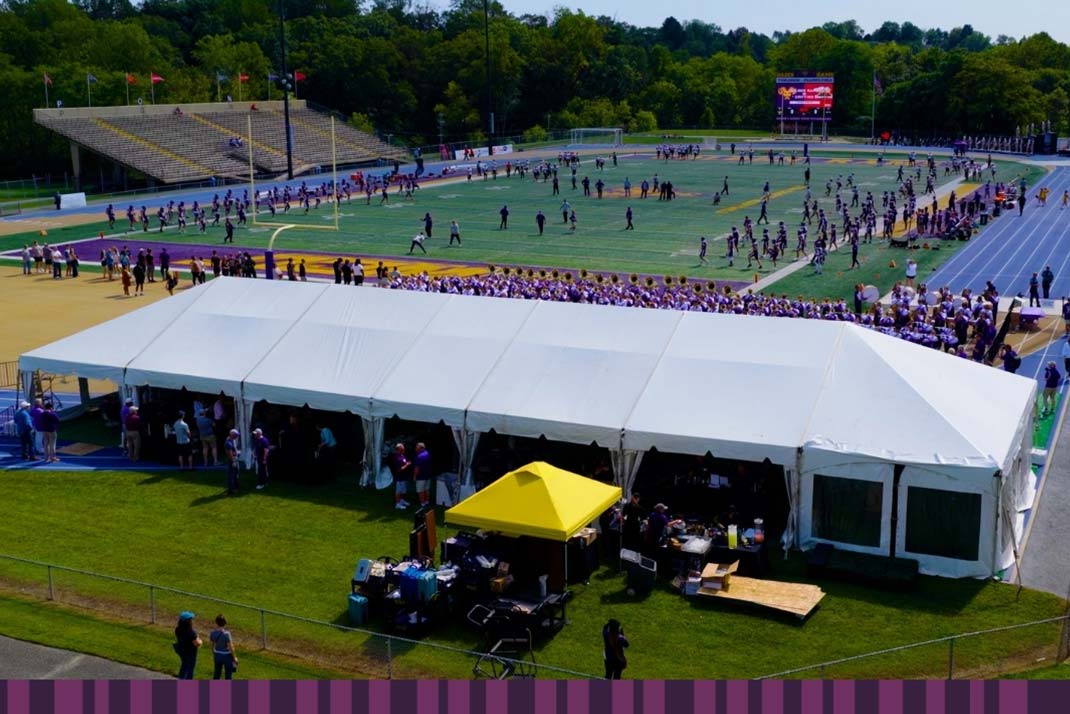 Aeriel view of the touchdown terrace