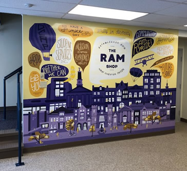 WCU Ram Shop Mural Wall