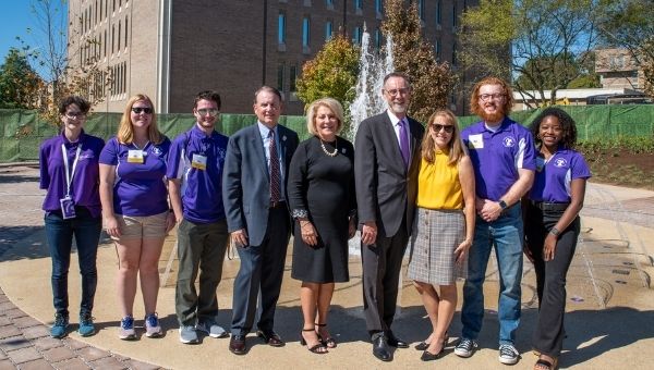 Ashley Battiste, Katie Lickfield, Sean Wattman, Roger Ware ’82, Agnes Ware, President Chris Fiorentino, Sue Fiorentino, Joshua Filer, Keana Flowers