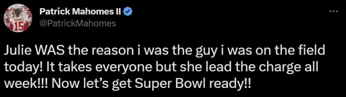 Source: @PatrickMahomes via Twitter