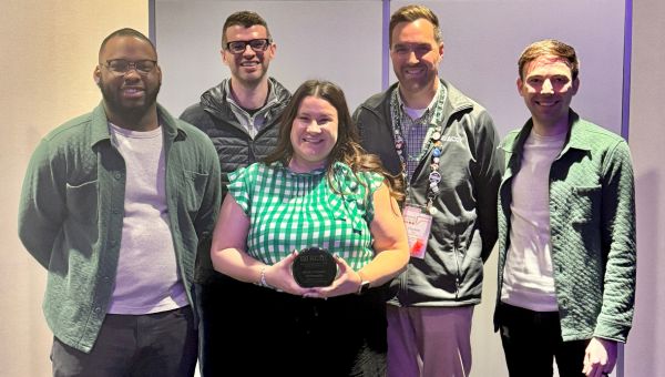 L-R members of the Sykes Union and Student Activities team who were present at the conference in NYC: Ace Walker, operations coordinator of Sykes Student Union; Barrett McGee, associate director of Student Activities; Dr. Adriane Reilly, associate director of Sykes Student Union; Dr. Clayton J. Kolb, director of Sykes Union and Student Activities; Bobby DeMarco, assistant director of Sykes Student Union.