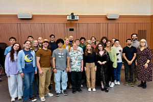 Cast of The Three Feather with composer