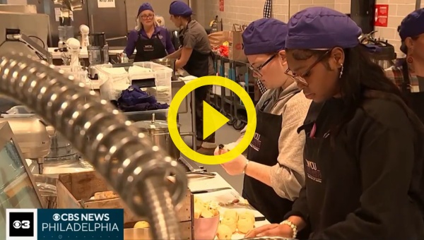 CBS 3 news featuring west chester university students cooking