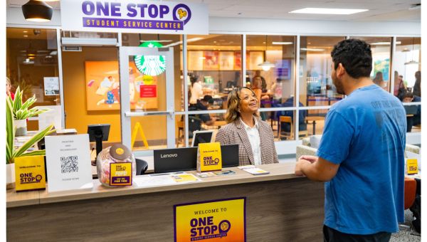 One Stop Student Service Center Photo of One Stop Student Service Center check in desk