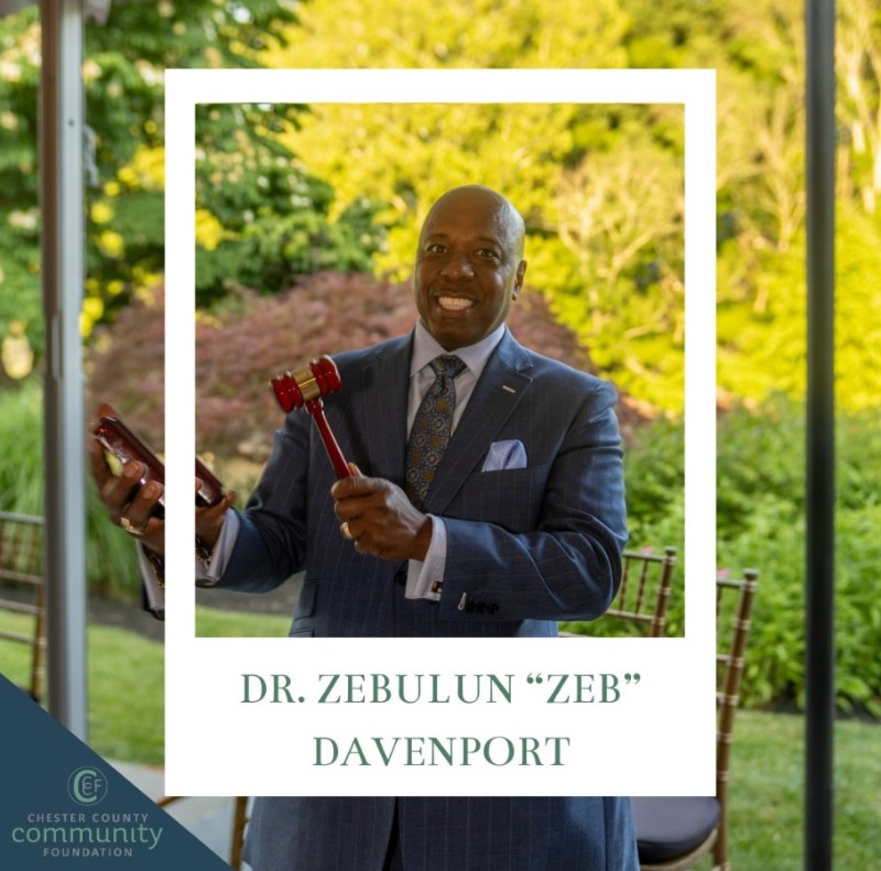 Dr. Zeb Davenport new CCCF Chair Zeb Davenport holding a gavel