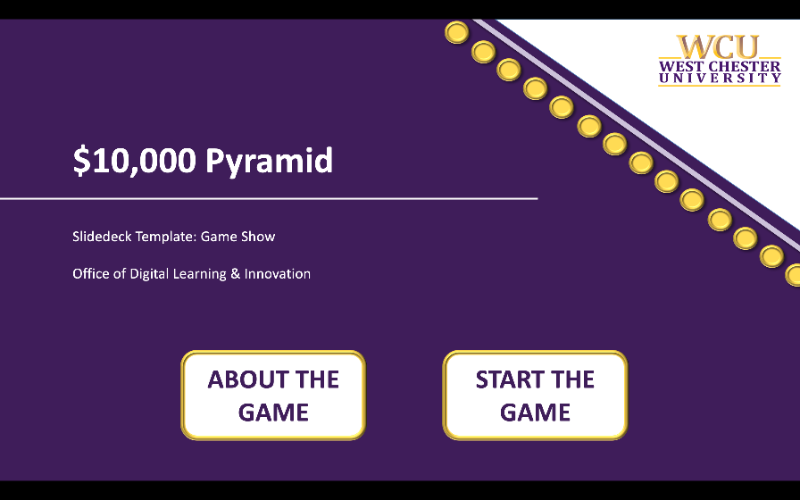 $10,000 Pyramid Game Title Page