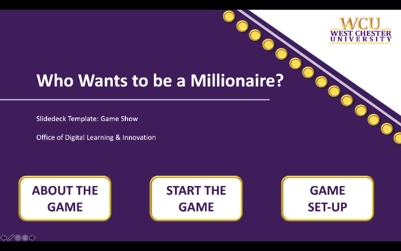 Who Wants to be a Millionaire? Game Title Page