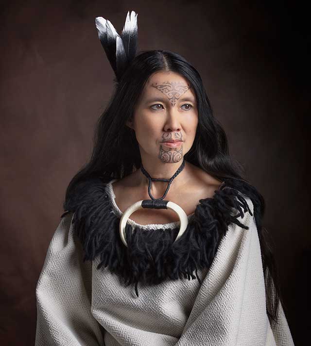 Woman posing in ethnic garments