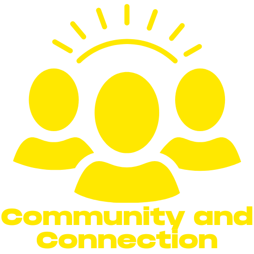 Yellow image depicting community