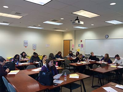 Students in a class room