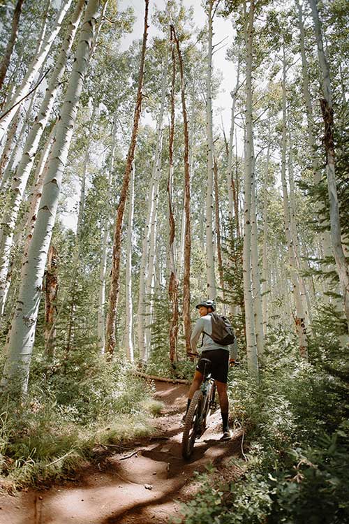 Biker in forest