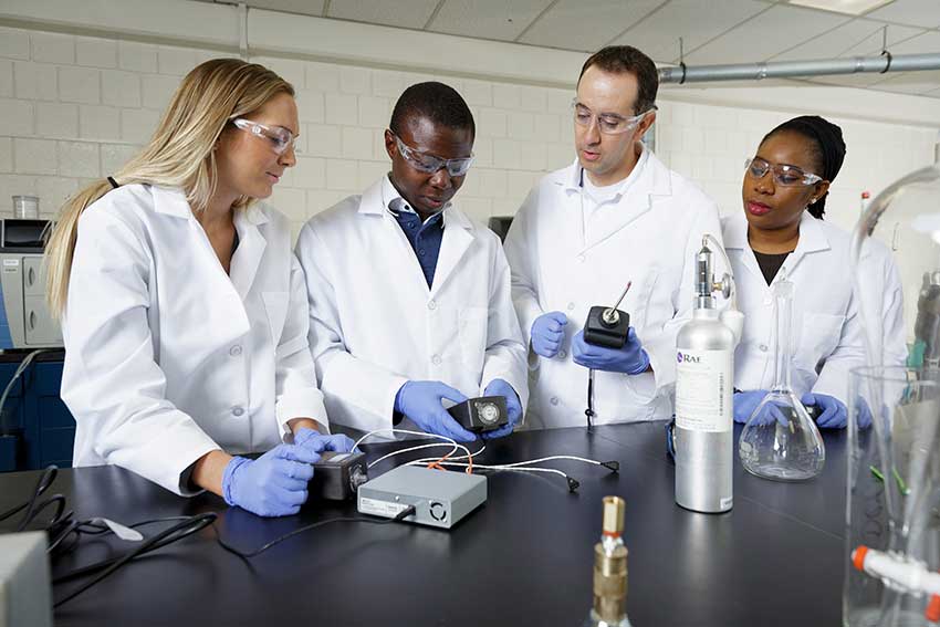 Group working in lab