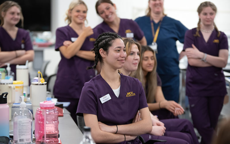 nursing students in a classroom